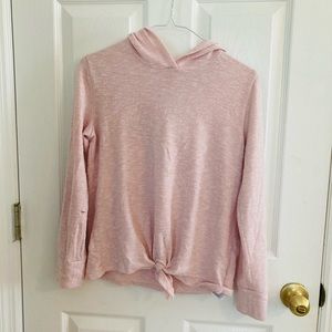 Pink hoodie with tie